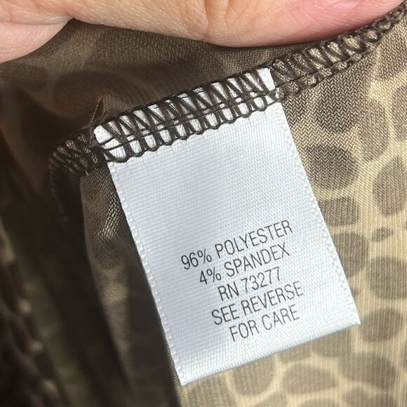 5 for $25🔥Apt. 9 Giraffe Print Brown V-Neck Blouse XL - Picture 5 of 6